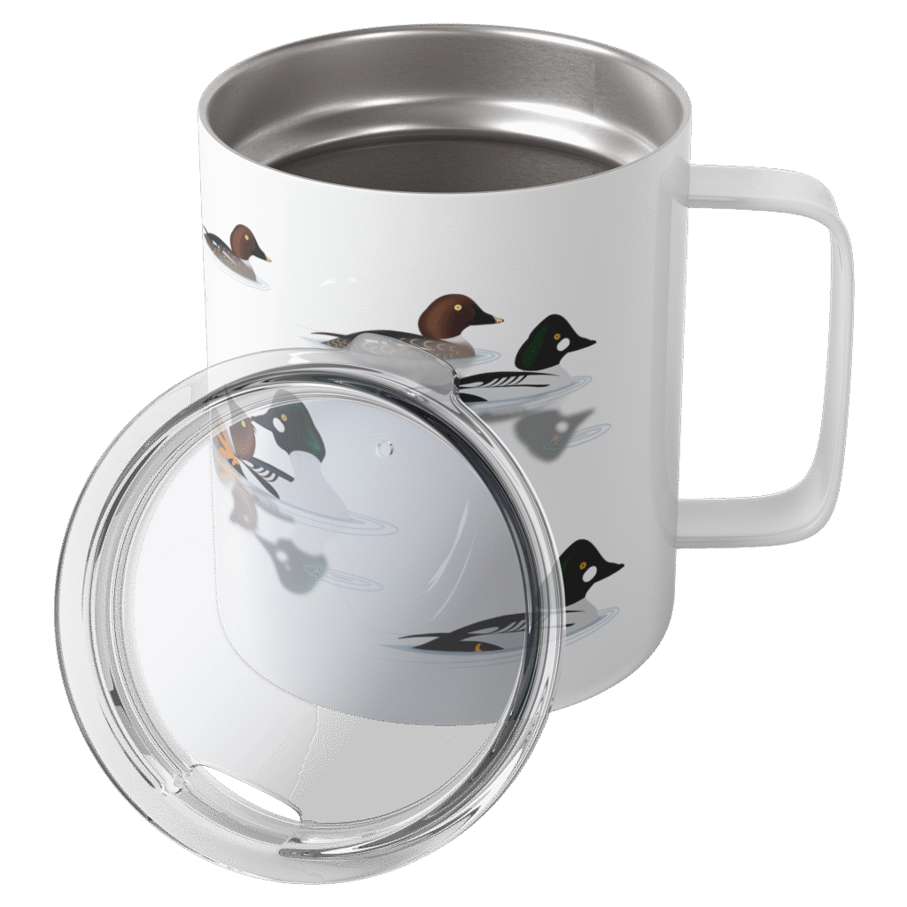 Goldeneye Ducks Courtship RH Angle Lid Off Mockup