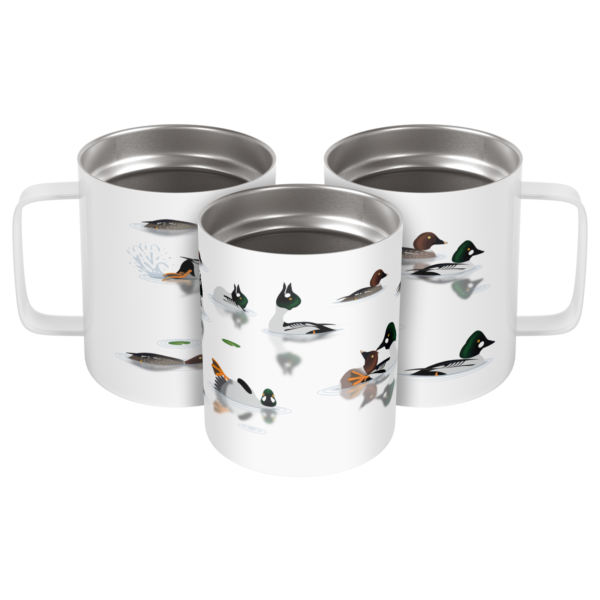 Insulated Mug/Goldeneye Ducks Courtship